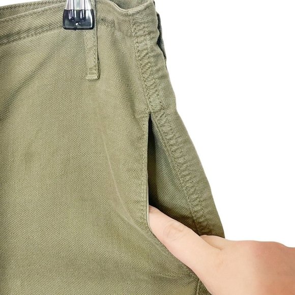 The Great Carpenter Slim Pants Army Green Women’s Size 27 High Rise Twill - Picture 9 of 13